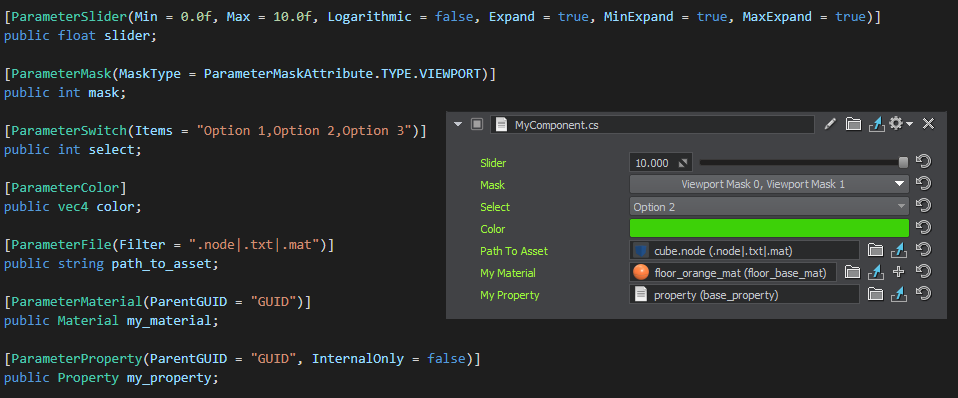 Possible parameter types