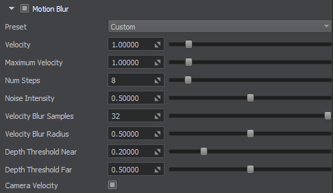 Motion Blur custom settings