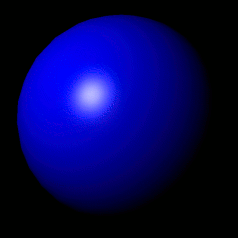 A screenshot of a sphere with Phong shading