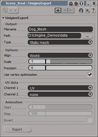 Export into skinned mesh from Softimage