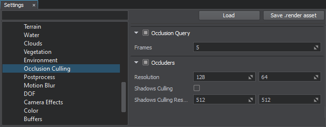 Occlusion culling settings