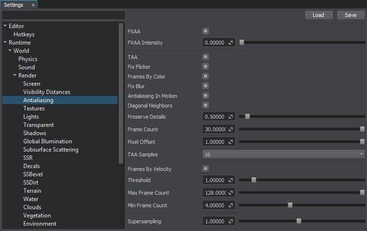 TAA Settings for Relatively Static Scenes