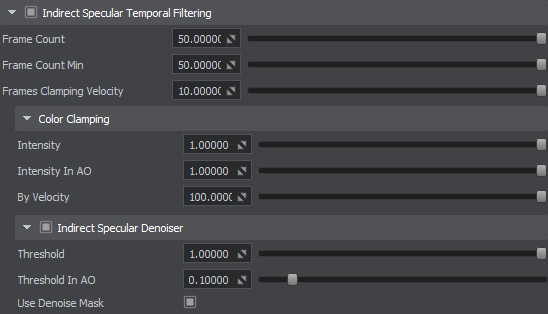 Indirect Specular Temporal Filtering