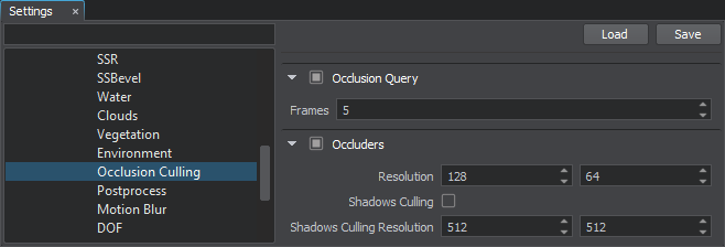 Occlusion culling settings