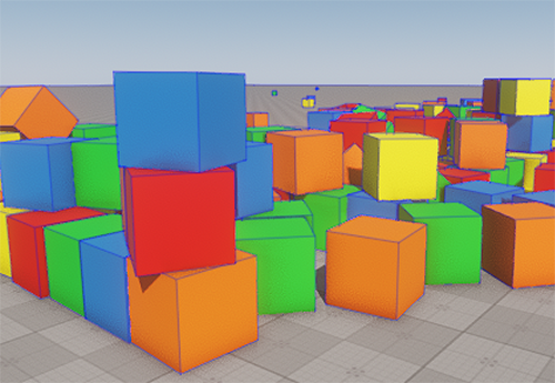 Dynamic Meshes approximated using box shapes