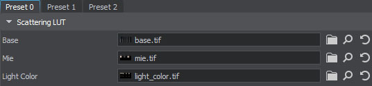 Scattering LUT settings